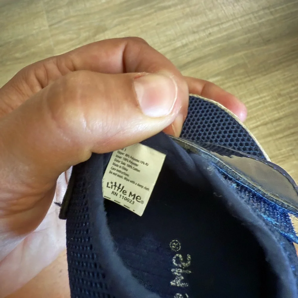 Little Me Baby Shoes Navy Mesh Velcro Sneakers